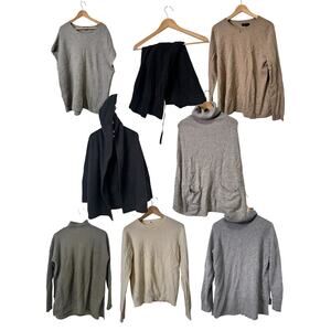 100% Cashmere Sweaters 4.75 LB Lot 8 Cutter Repurpose Craft Upcycle Multi Color